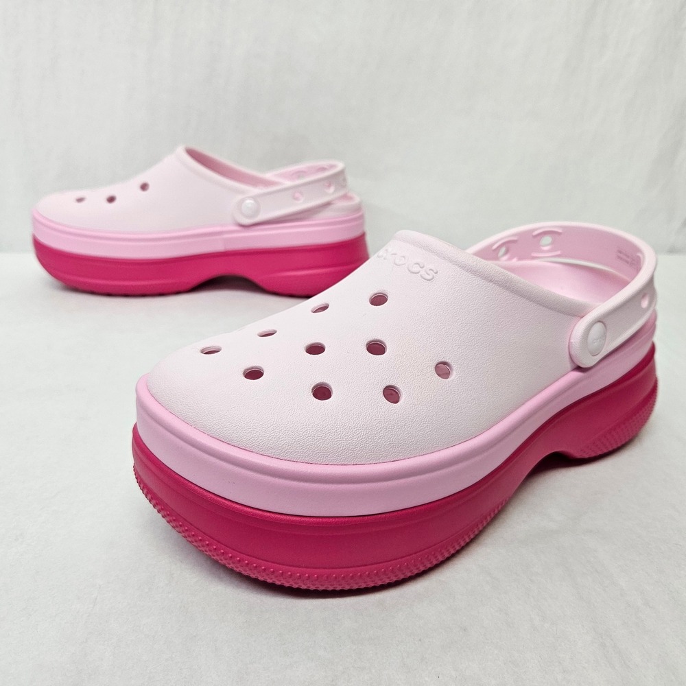 Crocs Classic Stacked Clog Platform 211355-6ZQ Pink Dragon Fruit Womens Size 8 - Picture 3 of 8